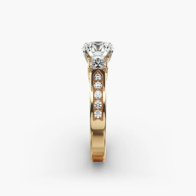The Trinity - 2ct Three Stone Lab Grown Diamond Ring in 18K Yellow Gold