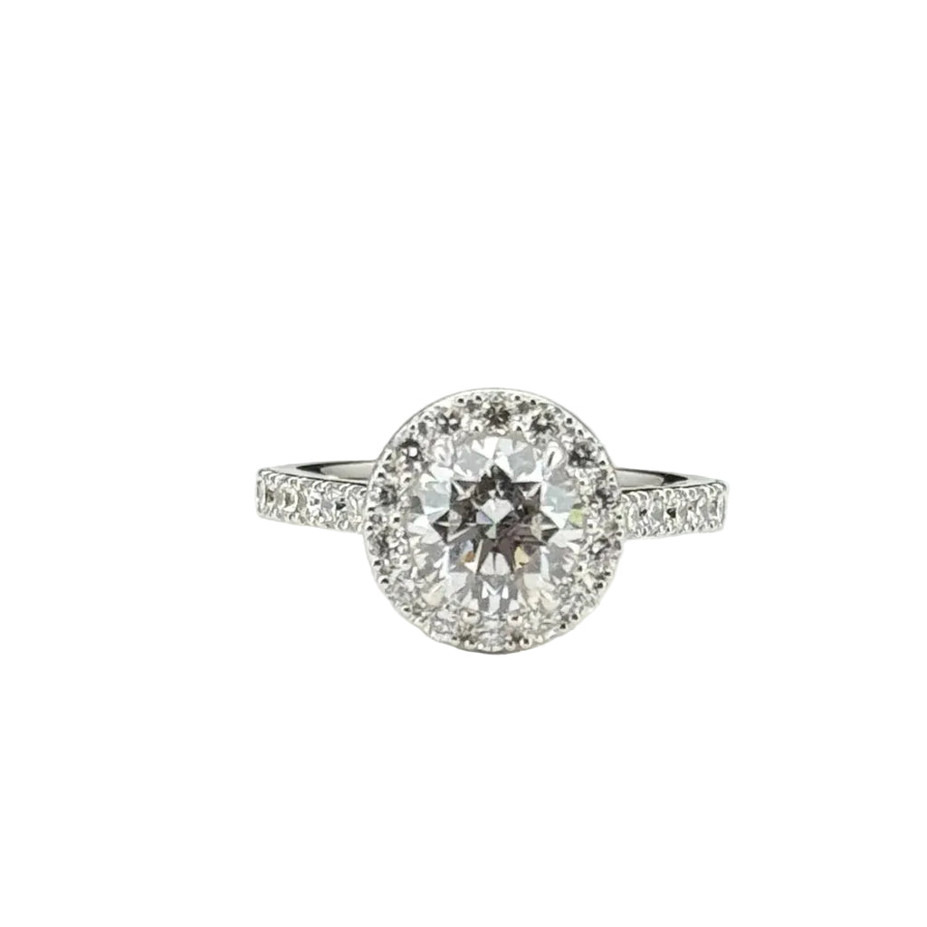 Diamond ring with a white background