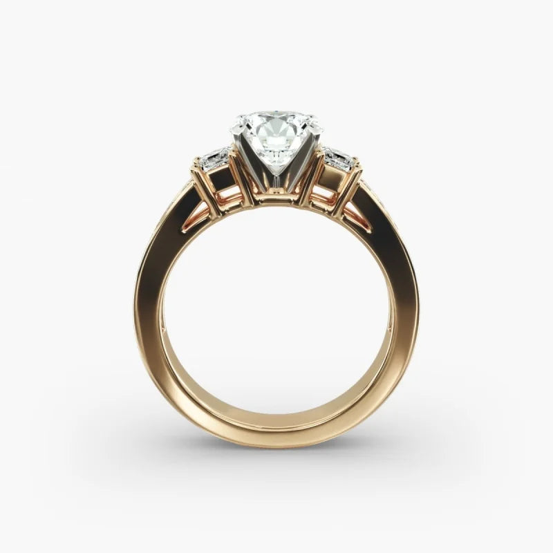 The Trinity - 2ct Three Stone Lab Grown Diamond Ring in 18K Yellow Gold
