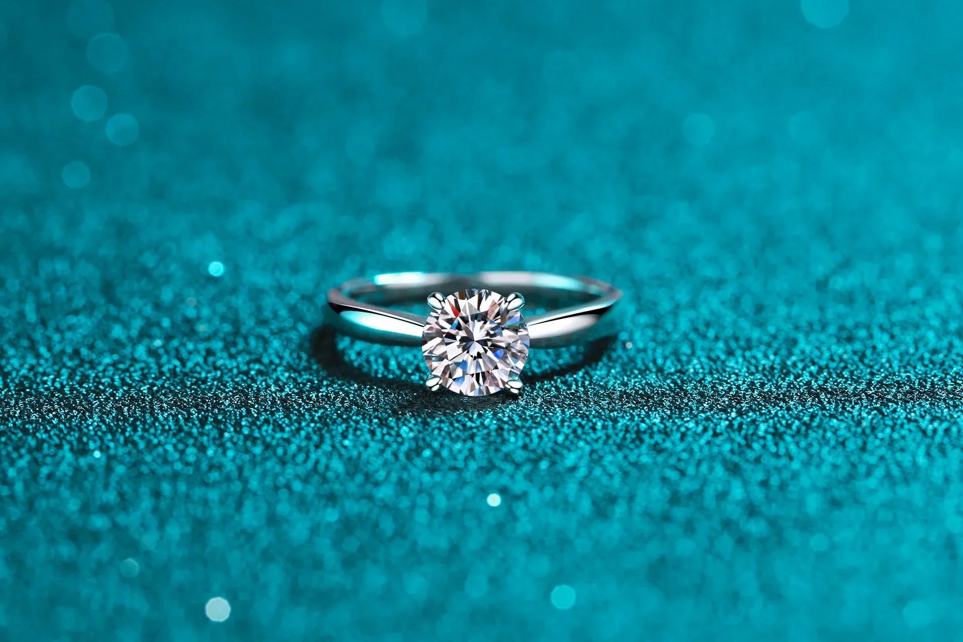 Platinum Pt950 Luxury Rings for Women 0.5/1/2 Carat Moissanite Diamond Ring 18K White Gold Classic Four Claws Wedding Jewelry