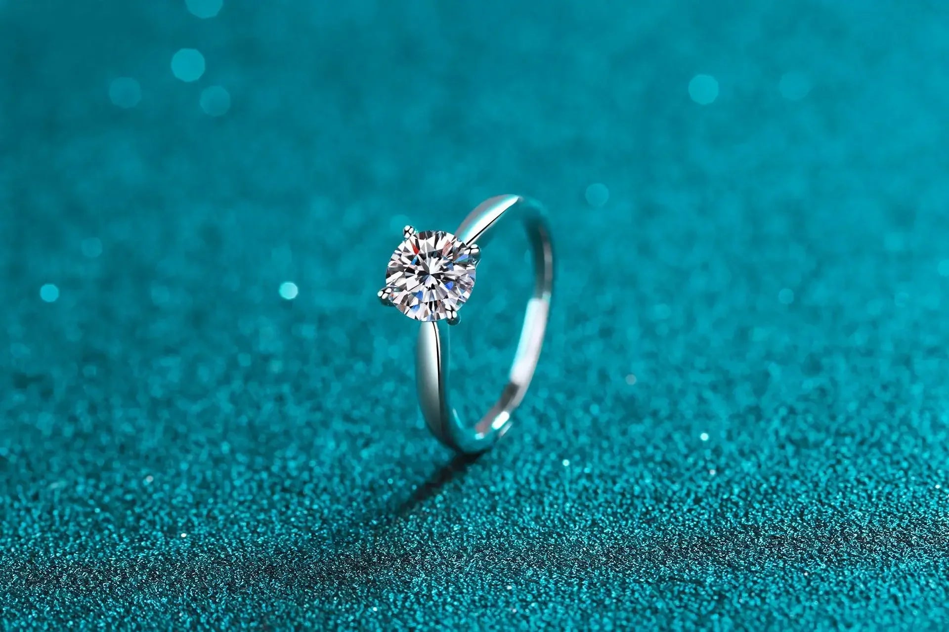 Platinum Pt950 Luxury Rings for Women 0.5/1/2 Carat Moissanite Diamond Ring 18K White Gold Classic Four Claws Wedding Jewelry