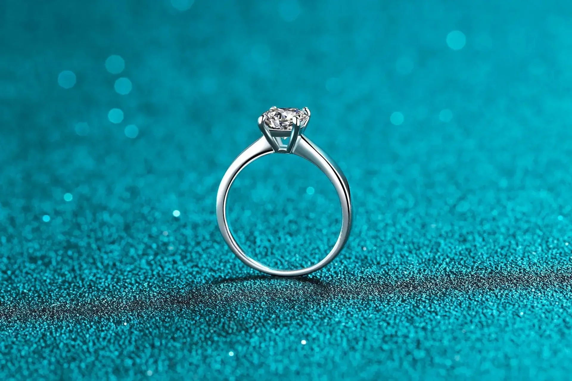 Platinum Pt950 Luxury Rings for Women 0.5/1/2 Carat Moissanite Diamond Ring 18K White Gold Classic Four Claws Wedding Jewelry