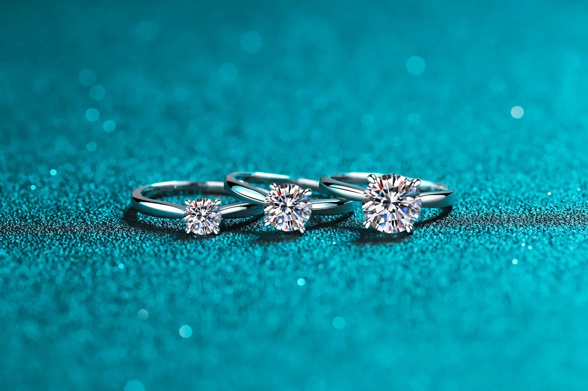 Platinum Pt950 Luxury Rings for Women 0.5/1/2 Carat Moissanite Diamond Ring 18K White Gold Classic Four Claws Wedding Jewelry