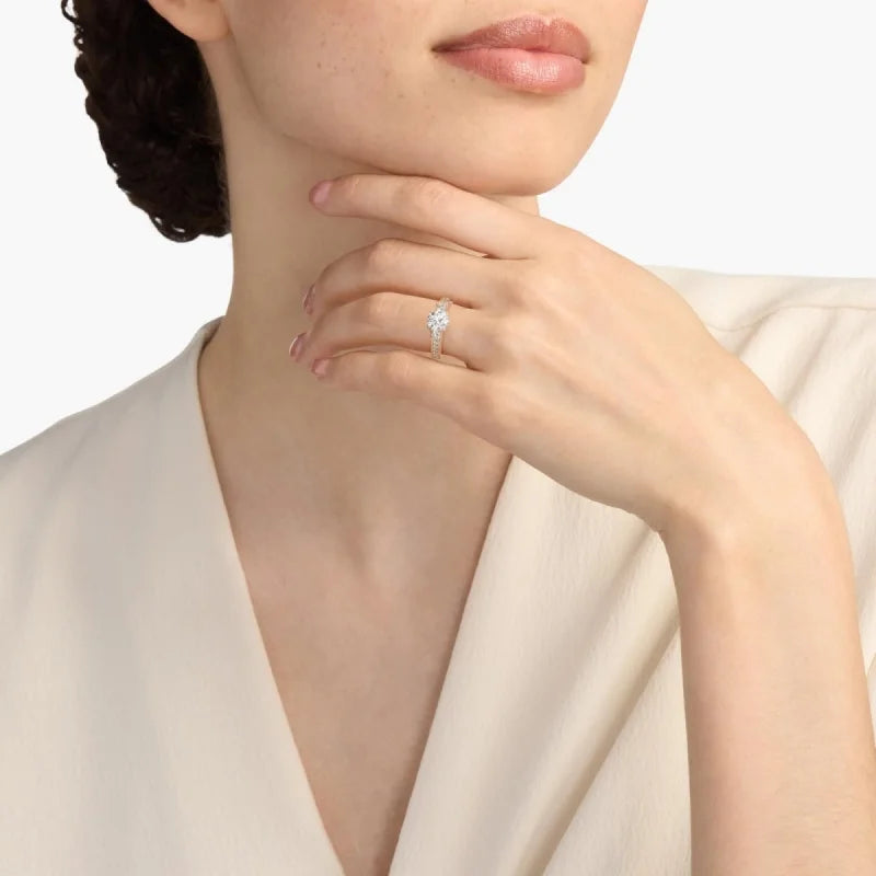 The Trinity - 2ct Three Stone Lab Grown Diamond Ring in 18K Yellow Gold